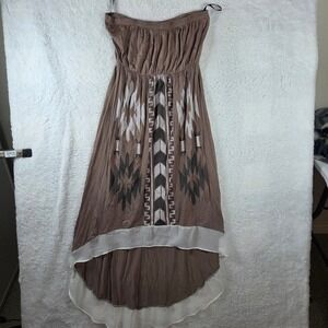 Rhapsody Boho Aztec Print Strapless Maxi Dress S/P‎ Made in Guatemala